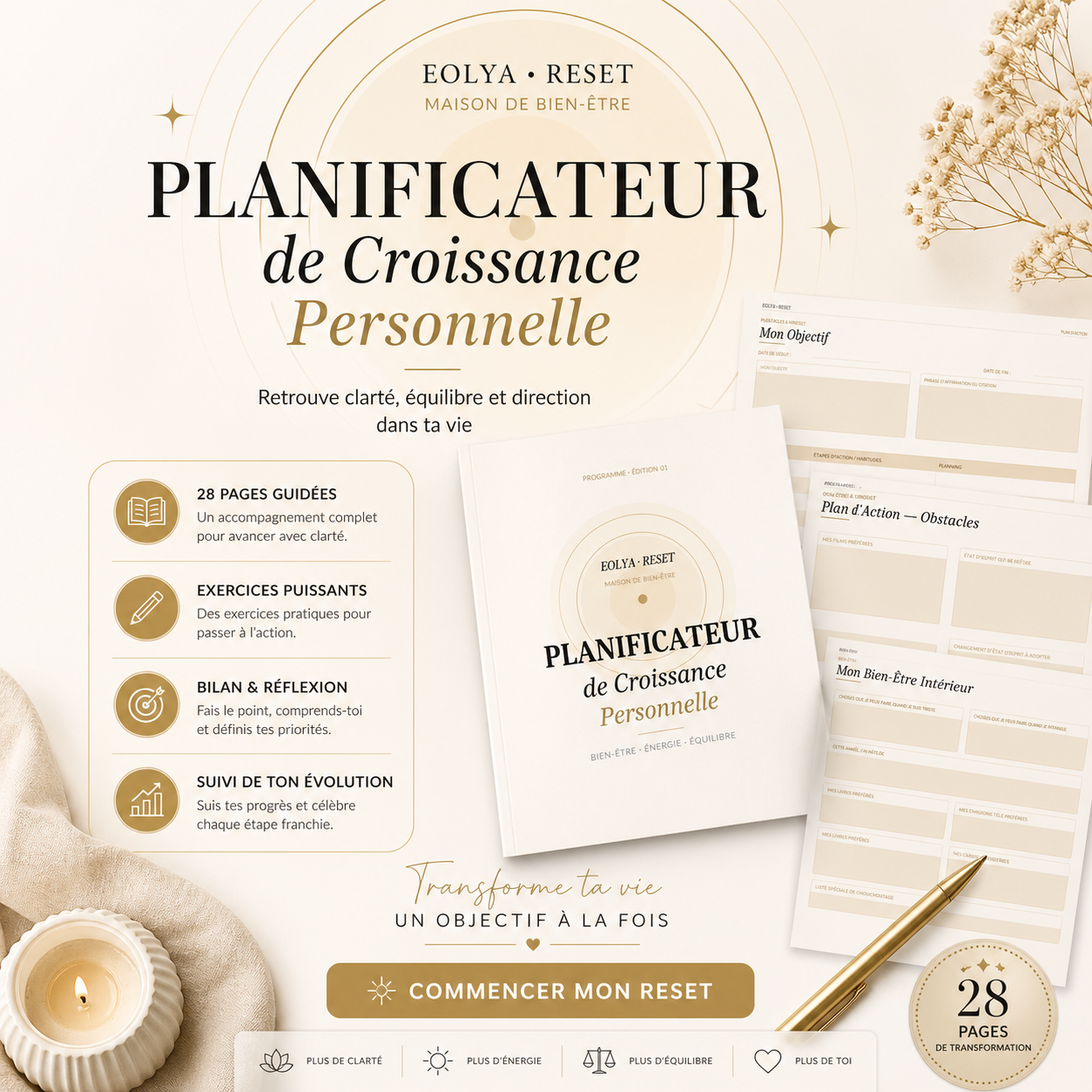 Planificateur de Croissance Personnelle-28 pages