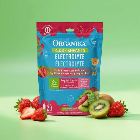 Électrolytes Enfants Fraise-Kiwi — 20 sachets | Organika
