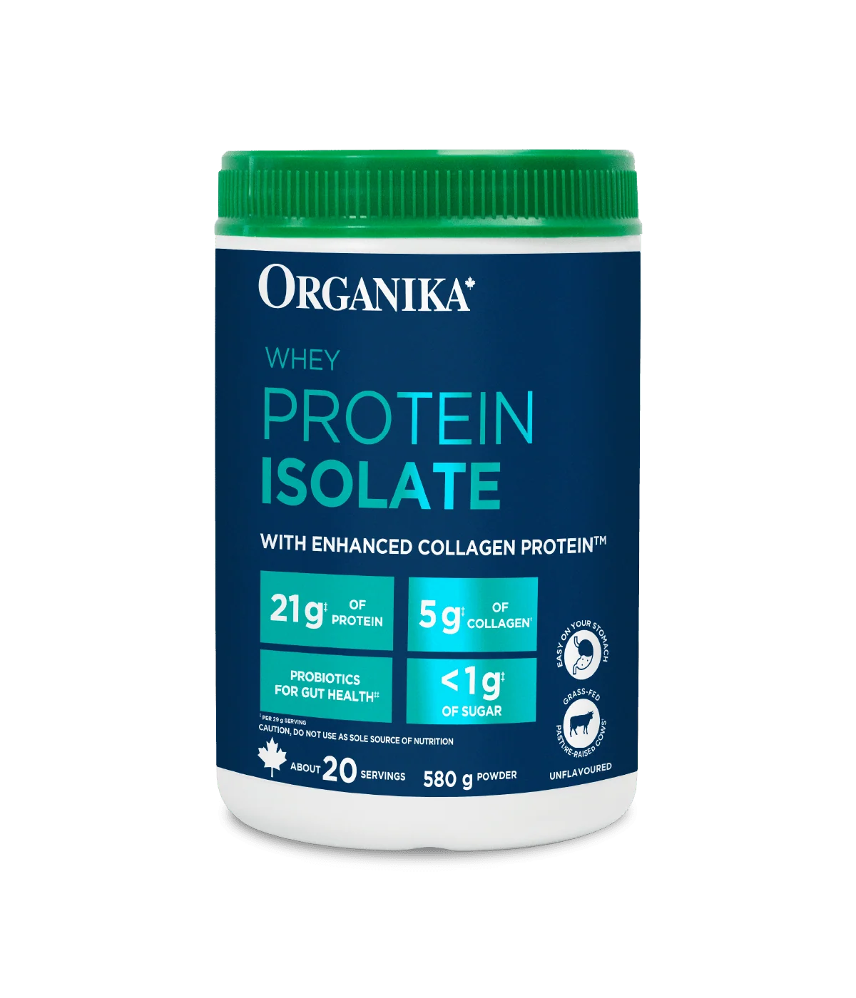 Isolat de protéine de lactosérum enrichi en collagène Nature — 580 g | Organika