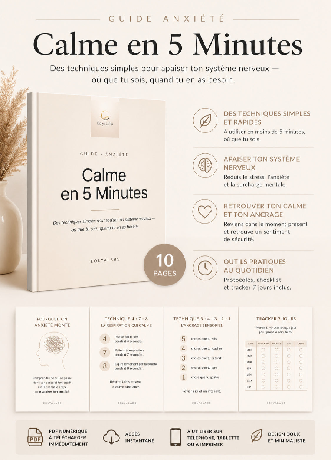 Calme en 5 Minutes – Guide Anxiété