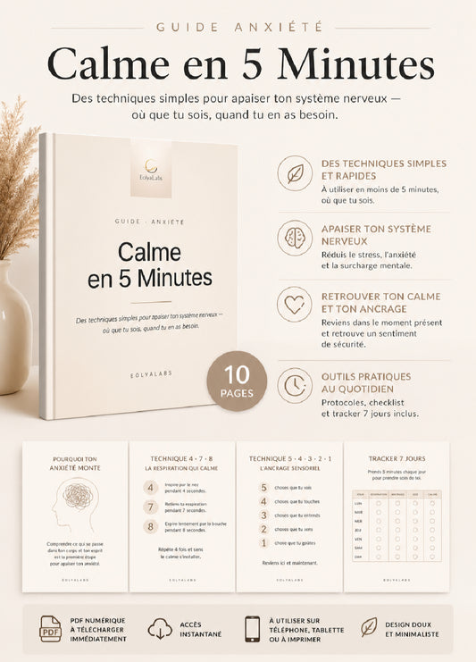 Calme en 5 Minutes – Guide Anxiété