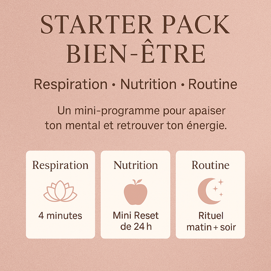 Starter Pack Bien-Être — Respiration, Nutrition & Routine (PDF)