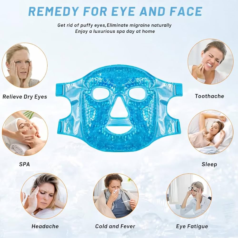 Masque Gel Visage Premium – Chaud & Froid – Anti-Cernes, Anti-Poches & Relaxation