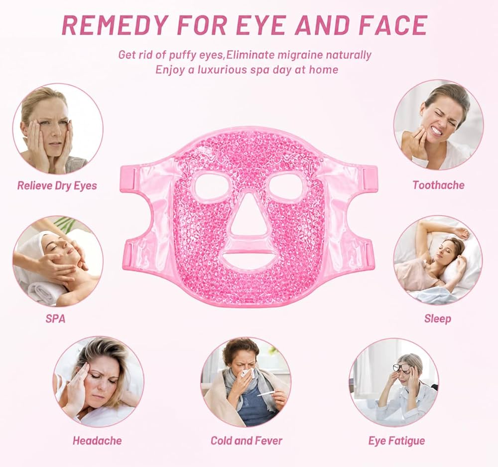 Masque Gel Visage Premium – Chaud & Froid – Anti-Cernes, Anti-Poches & Relaxation