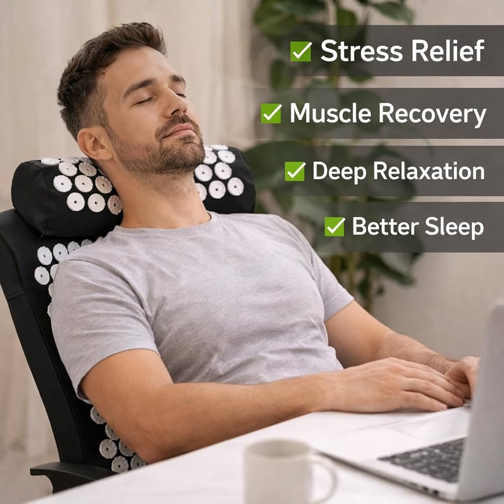 Tapis d'Acupression + Coussin & Sac – Soulagement Dos, Stress & Sommeil