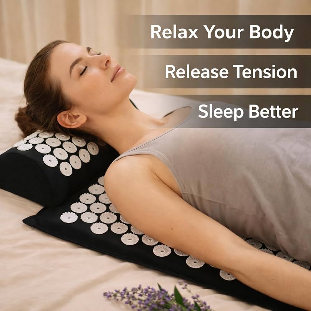 Tapis d'Acupression + Coussin & Sac – Soulagement Dos, Stress & Sommeil