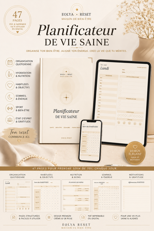 Planificateur de Vie Saine- 47 pages-EolyaLabs