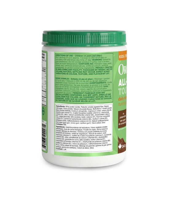 Protéine Whey Enfants Tout-en-un Chocolat — 340 g | Organika